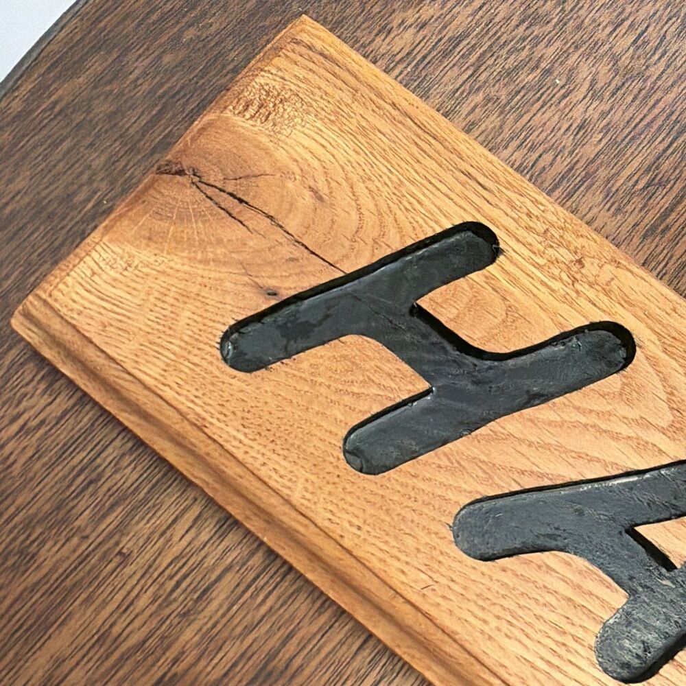 Hand Carved Wood Name Plaque HANK Rustic Wooden Sign Wall Hanging Decor Art - Picture 4 of 10